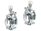 Tommaso Design™ Oval 8x6mm Genuine White Topaz Earrings