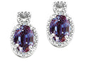 Tommaso Design™ Oval 7x5mm Simulated Alexandrite Earrings