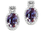 Tommaso Design™ Oval 7x5mm Simulated Alexandrite Earrings