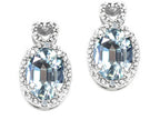 Tommaso Design™ Oval 7x5mm Genuine Aquamarine Earrings