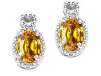 Tommaso Design™ Oval 7x5mm Genuine Citrine Earrings