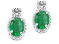 Tommaso Design™ Oval 7x5mm Genuine Emerald Earrings