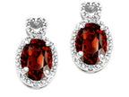 Tommaso Design™ Oval 7x5mm Genuine Garnet Earrings