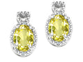 Tommaso Design™ Oval 7x5mm Genuine Lemon Quartz Earrings