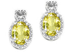 Tommaso Design™ Oval 7x5mm Genuine Lemon Quartz Earrings