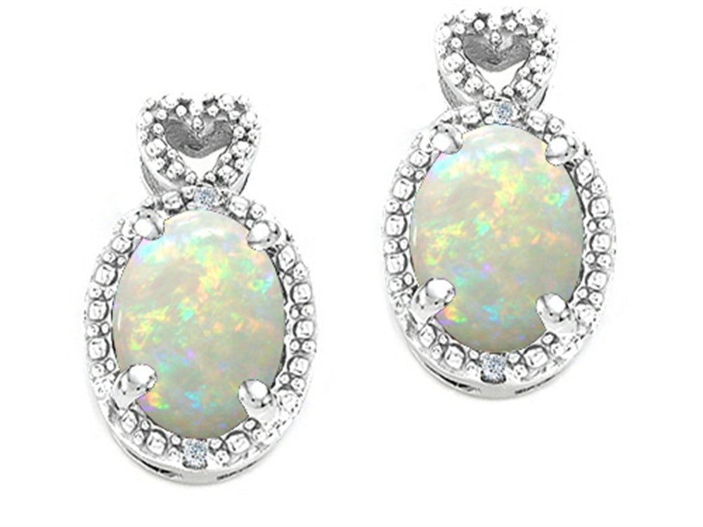 Tommaso Design™ Oval 7x5mm Genuine Opal Earrings