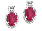 Tommaso Design™ Oval 7x5mm Created Ruby Earrings