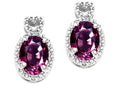 Tommaso Design™ Oval 7x5mm Genuine Rhodolite Earrings