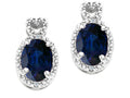Tommaso Design™ Oval 7x5mm Genuine Sapphire Earrings