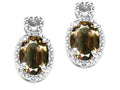 Tommaso Design™ Oval 7x5mm Genuine Smoky Quartz Earrings