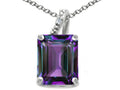 Tommaso Design™ Emerald Cut 10x8mm Simulated Alexandrite Pendant Necklace