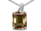 Tommaso Design™ Emerald Cut 10x8mm Genuine Smoky Quartz Pendant Necklace