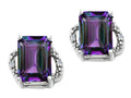 Tommaso Design™ Emerald Cut 8x6mm Simulated Alexandrite Earrings