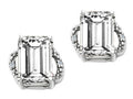 Tommaso Design™ Emerald Cut 8x6mm Genuine White Topaz Earrings