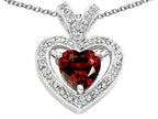 Tommaso Design™ Heart Shape 6 mm Genuine Garnet Pendant Necklace