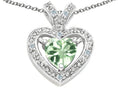 Tommaso Design™ Heart Shape 6 mm Green Amethyst Pendant Necklace