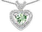Tommaso Design™ Heart Shape 6 mm Green Amethyst Pendant Necklace