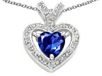 Tommaso Design™ Heart Shape 6 mm Created Blue Sapphire Pendant Necklace