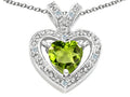 Tommaso Design™ Heart Shape 6 mm Genuine Peridot Pendant Necklace