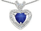 Tommaso Design™ Heart Shape 6 mm Created Star sapphire Pendant Necklace