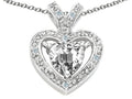 Tommaso Design™ Heart Shape 6 mm Genuine White Topaz Pendant Necklace