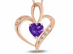 Star K™ Heart Shape 6mm Genuine Amethyst Pendant Necklace