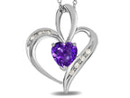 Star K™ Heart Shape 6mm Genuine Amethyst Pendant Necklace