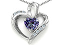 Star K™ Heart Shape 6mm Simulated Alexandrite Pendant Necklace