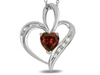 Star K™ Heart Shape 6mm Genuine Garnet Pendant Necklace