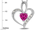 Star K™ Heart Shape 6mm Simulated Pink Tourmaline Pendant Necklace