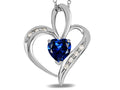 Star K™ Heart Shape 6mm Created Sapphire Pendant Necklace