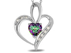 Star K™ Heart Shape 6mm Mystic Rainbow Topaz Pendant Necklace