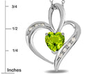 Star K™ Heart Shape 6mm Genuine Peridot Pendant Necklace