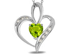 Star K™ Heart Shape 6mm Genuine Peridot Pendant Necklace