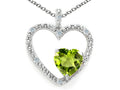 Tommaso Design™ Heart Shape 6 mm Genuine Peridot Pendant Necklace