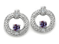 Tommaso Design™ Round 3 mm Simulated Alexandrite Round Circle Earrings