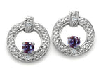 Tommaso Design™ Round 3 mm Simulated Alexandrite Round Circle Earrings