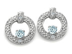 Tommaso Design™ Round 3 mm Genuine Aquamarine Round Circle Earrings