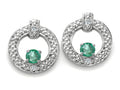 Tommaso Design™ Round 3 mm Genuine Emerald Round Circle Earrings