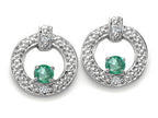 Tommaso Design™ Round 3 mm Genuine Emerald Round Circle Earrings