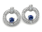 Tommaso Design™ Round 3 mm Genuine Sapphire Round Circle Earrings