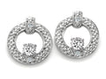 Tommaso Design™ Round 3 mm Genuine White Topaz Round Circle Earrings