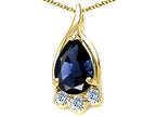 Tommaso Design™ Genuine Pear Shape Sapphire Pendant Necklace