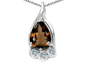 Tommaso Design™ Pear Shape 7x5mm Genuine Smoky Quartz Pendant Necklace