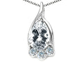 Tommaso Design™ Pear Shape 7x5mm Genuine White Topaz Pendant Necklace