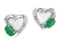 Tommaso Design™ Oval 5x3mm Genuine Emerald Heart Earrings