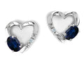 Tommaso Design™ Oval 5x3mm Genuine Sapphire Heart Earrings