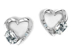 Tommaso Design™ Oval 5x3mm Genuine White Topaz Heart Earrings