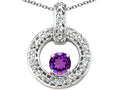 Tommaso Design™ Round 4 mm Genuine Amethyst Round Circle Pendant Necklace