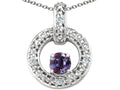 Tommaso Design™ Round 4 mm Simulated Alexandrite Round Circle Pendant Necklace